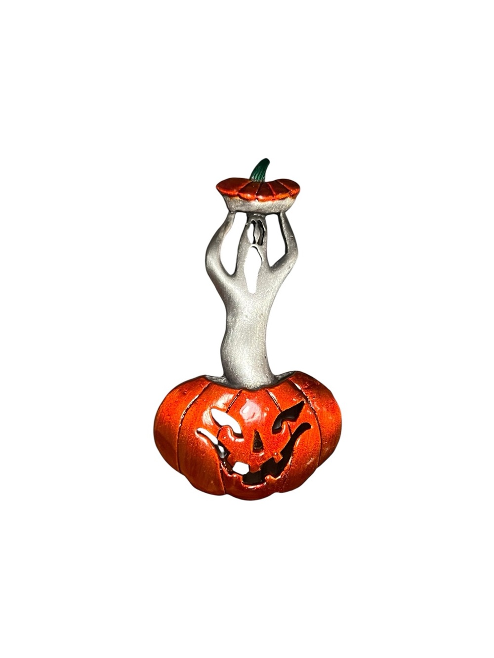 JJ Jonette Ghost & Jack-O’-Lantern Pewter Brooch